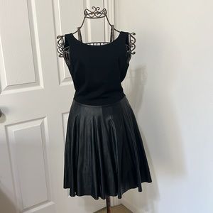 (XS) Amanda Uprichard Black Leather Mini Dress